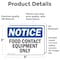 Signmission Food Contact Equipment Only, 5 in W x Rectangle, Vinyl Decal OS-2PACK-NS-D-35-L-12818 - alternate 2
